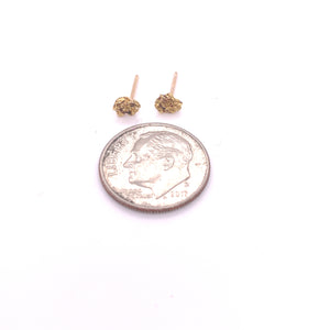 Tiny Gold Nugget Earrings