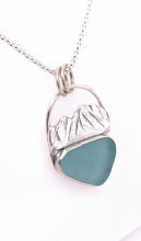 Load image into Gallery viewer, Hand Carved Mountain Range Sea Glass Necklace
