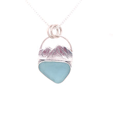 Load image into Gallery viewer, Hand Carved Mountain Range Sea Glass Necklace
