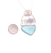 Load image into Gallery viewer, Hand Carved Mountain Range Sea Glass Necklace
