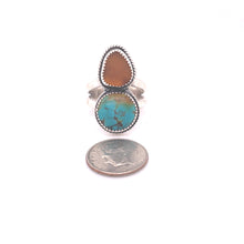 Load image into Gallery viewer, Sz 7 Turquoise &amp; Sea Glass Ring
